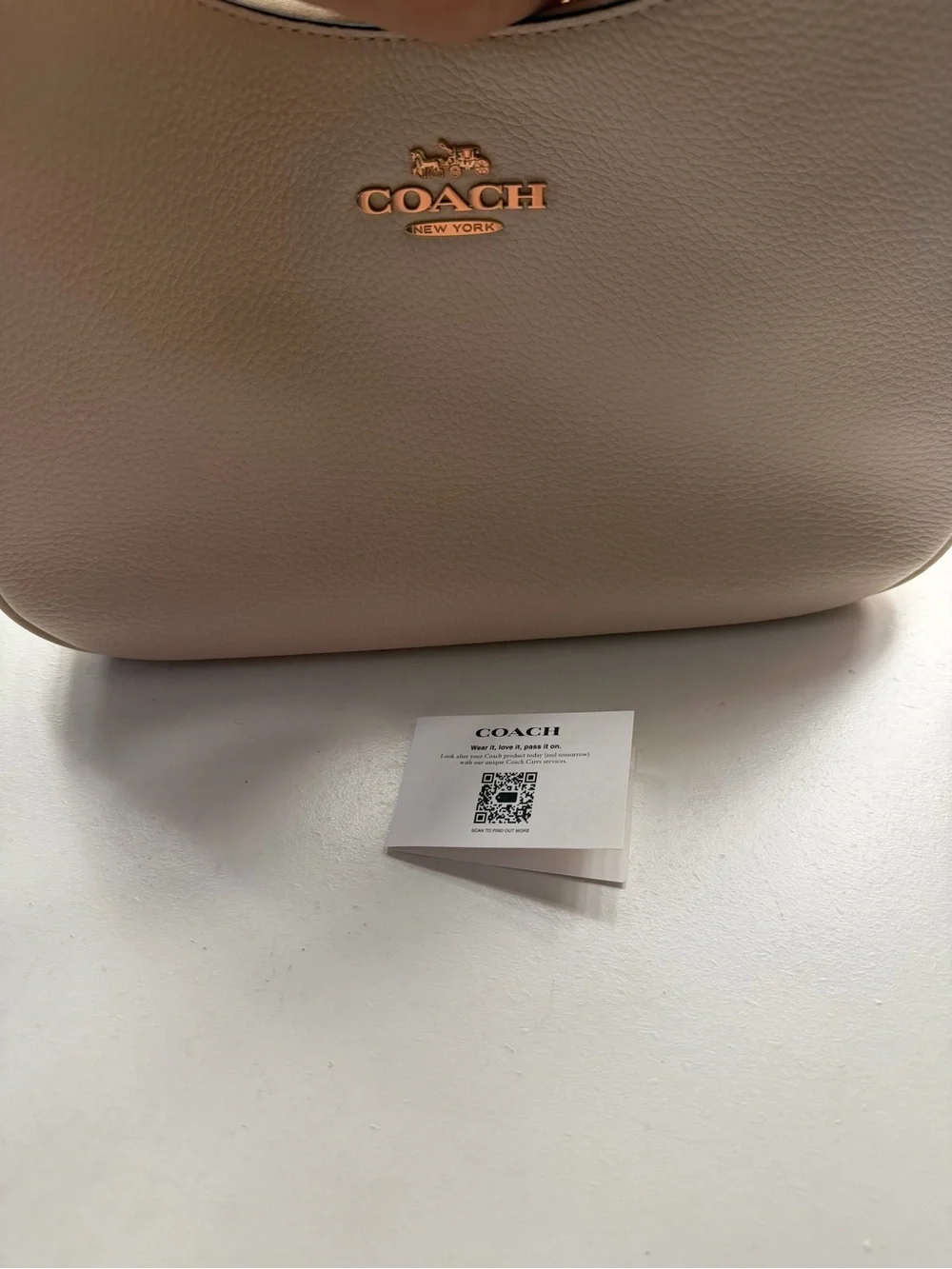 Coach leather Shoulder Hobo Bag in Taupe